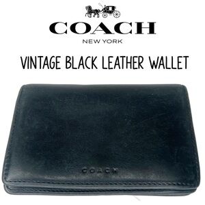Coach Vintage Small Black Leather Wallet